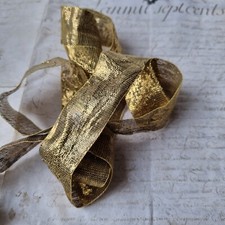 RUBAN GALON XVIIIè ANCIEN 150 cm Fil d’Or Cannetille French Gold Galloon 18thC