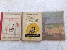 3 livres scolaires années 1950 RENE & MONETTE, LECONS DE CHOSES, TEXTE LECTURES
