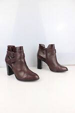 MINELLI T 37 Bottines à brides cuir marron acajou Très bon état