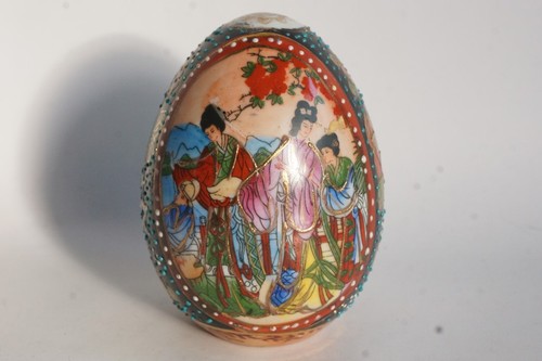 œuf peint porcelaine satsuma - peint,