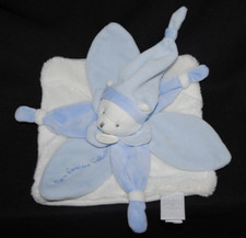 J'aime mon DOUDOU ET COMPAGNIE ours plat bleu blanc pétales collector NEUF