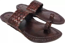 Hommes Jésus Sandales Kolhapuri Buffalo Cuir Plat Jutti KM4 Mode Taille US 7-11