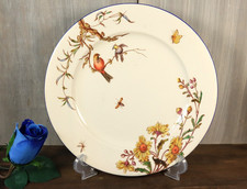 Ancien Assiette Plate Vieillard Bordeaux Modèle Nella Japonisante Oiseaux 19ème