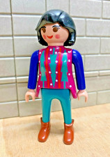 PLAYMOBIL Personnage Femme Pull Noel Brune - pour CUSTOM  RARE VINTAGE