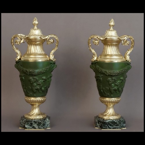 Paire vases couverts - paire, de