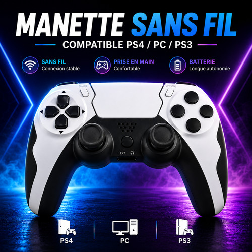 Manette ps4 sans fil - ps4,