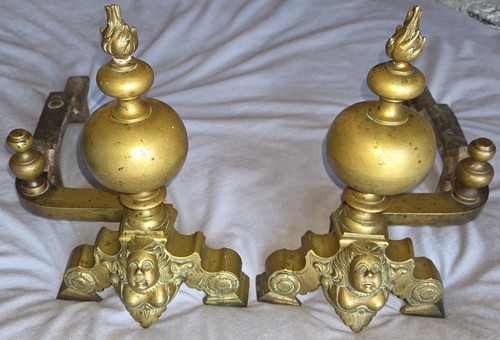 Ancienne paire chenets aux - paire,