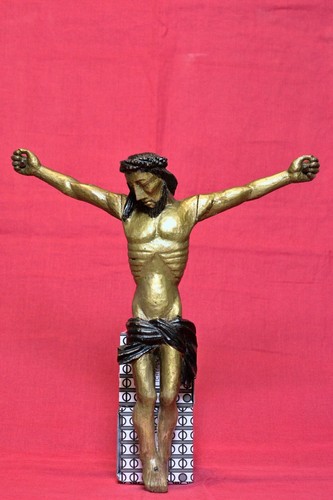 Christ bois polychrome - christ, xvie