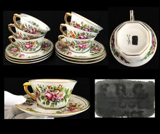 LIMOGES - RENÉ FRUGIER -   ÉPÉES CROISÉES - 6 TASSES 6 SOUCOUPE THÉ - SUPERBE