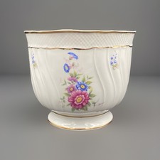 Hollohaza Cache-pot Vase porcelaine Hongrie Style Meissen Roses Parfait état