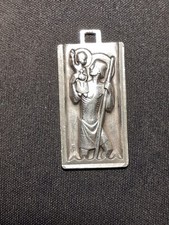 Médaille ancienne SAINT CHRISTOPHE signée JB Années 1950 métal argenté .