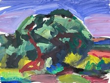 Paysage de Provence Henri Samat peintre du Péano Marseille école Provençale ,.