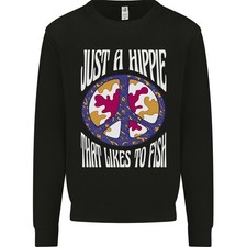 Juste Un Hippie Qui Aime Pêcher Sweatshirt Jumper Pour Hommes