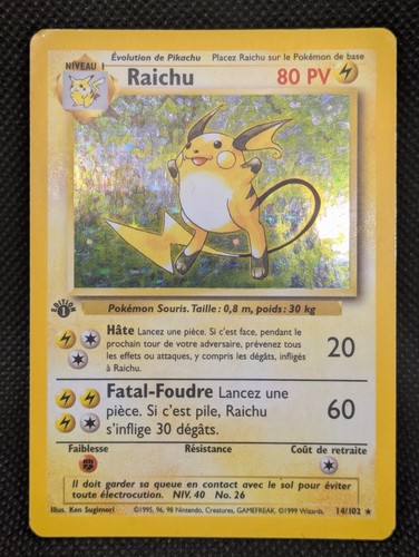 Carte pokémon raichu holo - pokémon,