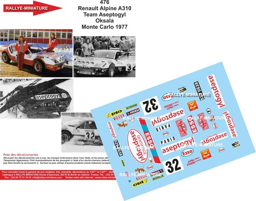 Decals ref 0476 renault - ref,