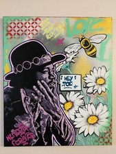 Tableaux Contemporains Hendrix Rock Urbain Popart Streetart Acrylique Art