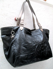 KIPLING Grand Sac à main type cabas  cuir noir  Authentique  vintage