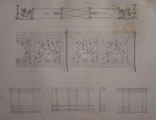 Lithographie garde corps - garde-corps, café
