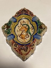 Ancien Cendrier Barbotine en Céramique de QUIMPER. Fin XIX ème . Collector.