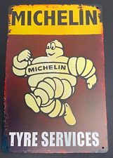 Plaque Métallique Mural rigide Vintage MICHELIN -Tyre service -Décoration rétro