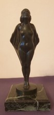 Max le VERRIER, "Femme au voile", très jolie sculpture en "fonte d'art"