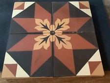 4 anciens carreaux, grès cérame vitrifié, "PERRUSSON" vers 1895,  très bon état.