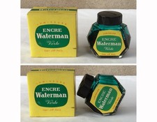 FLACON D'ENCRE VERTE - WATERMAN - FABRICATION JIF PARIS - ANCIEN - VINTAGE