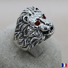 Chevalière tête de lion