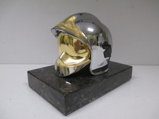 CASQUE POMPIERS GALLET F1 MSA CGF PRESSE PAPIER MINIATURE BALLARD SOCLE MARBRE C