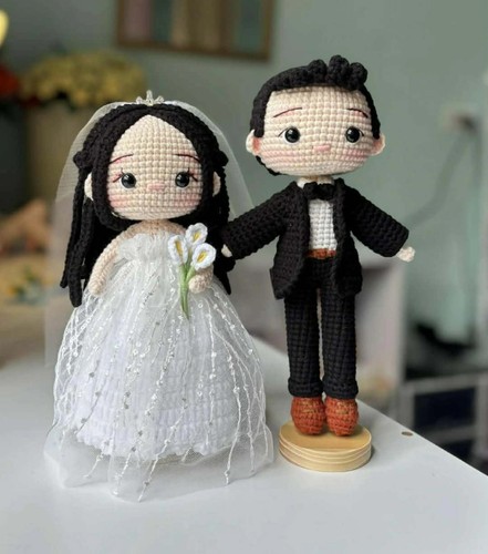 Couple mariés crochet - couple, au