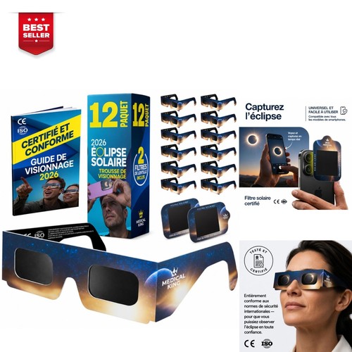 Lunettes eclipse solaire - solaire, 2026