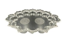 Grand Plat Chantourné XIXe Cristal de Bohême Gravé 34x24cm