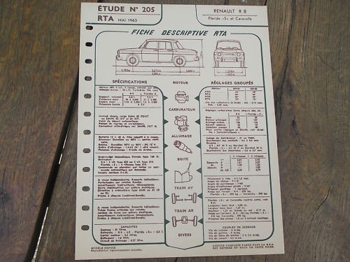 Fiche technique rta renault - rta,, r