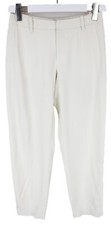 Pantalon SUISTUDIO Gris Femme UK 12S Coupe Régulière Plissé Poches Blanc Cassé