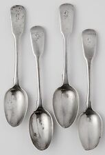 CUILLÈRES ARGENT MASSIF 18e & 19e DONT UNE PAIRE ANGLETERRE 4 CUILLÈRES UNIPLAT 