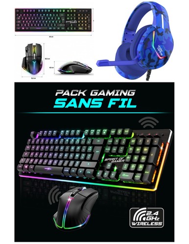 Pack gamer noir sans - noir,