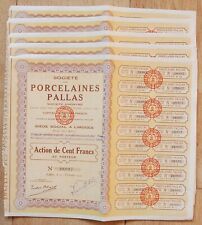 Porcelaines PALLAS, Actions au