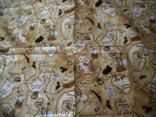 coupon tissu  enfant   "  PIRATE  "    cartes  aux trésors    95 X 110 cm 