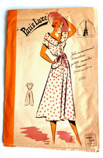 ?5180 Ancien PATRON PARIS LUXE VINTAGE FRENCH Robe petite manche kimono T44