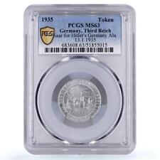 Germany Third Reich Hitler Nazi Saar Free History MS63 PCGS aluminum medal 1935