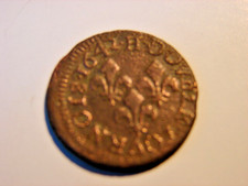 LOUIS XIII. SUPERBE DOUBLE TOURNOIS 1642.H. LA ROCHELLE.