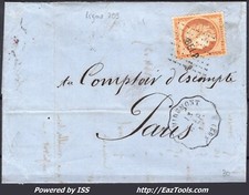 FRANCE N° 38 SUR LETTRE POUR