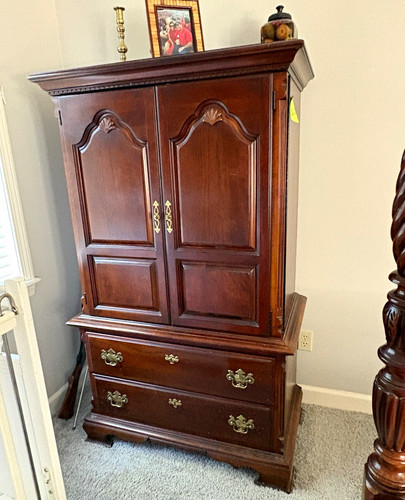 Dark wood brown armoire - dark,