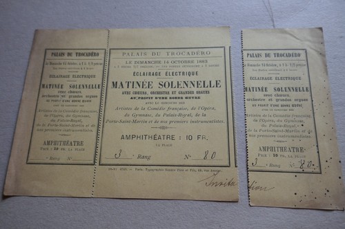 Billet entrée 1883 trocadero - billet,