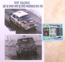 SIMCA 1000 RALLYE 2 KITEE RALLYE MONTE CARLO 1977 N°83 MOUSTACHE TOP DECALS 1/43