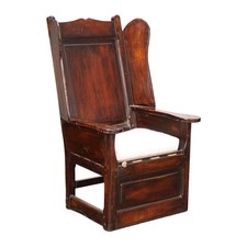 Fauteuil Ancien en Bois de Chêne Angleterre du XIXe Siècle