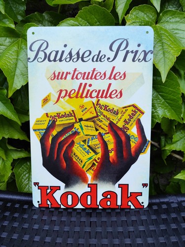 Plaque métal kodak publicité - métal,