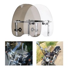 Pare Brise Moto Universel Déflecteur Ajustable Guidon Honda Yamaha Scooter Gris