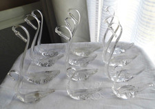 Lot de 12 oiseaux en verre soufflé transparent