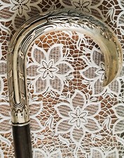 Canne de marche pommeau en argent  début xxème  long 90 cm